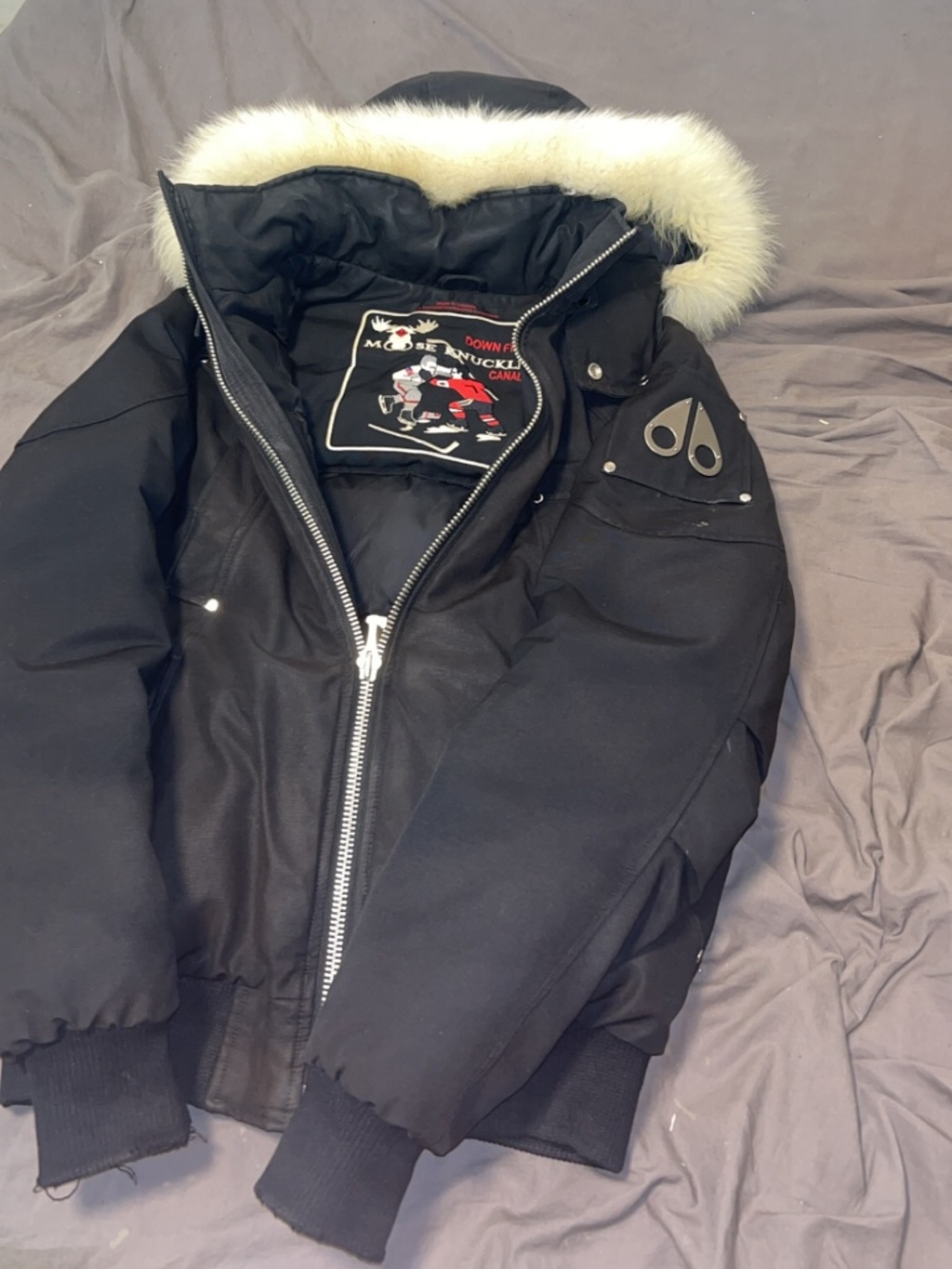 Moose knuckles small bomber jacket